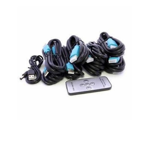 Commutateur KVM HDMI 4 ports USB 2.0 Hotkey automatique avec 4 câbles Télécommande