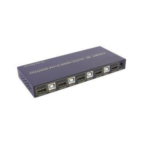 Commutateur KVM HDMI 4 ports USB 2.0 Hotkey automatique avec 4 câbles Télécommande