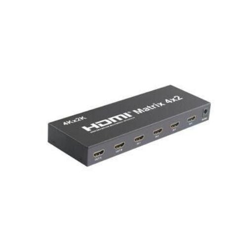 HDMI 4x2 HD 3D True Matrix Switch Splitter 1080p 4 In 2 Out w/IR Remote