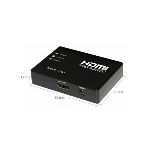HDMI Switch Splitter Switcher Box 3 in 1 Out Monitor Supports 3D Full HD Remote