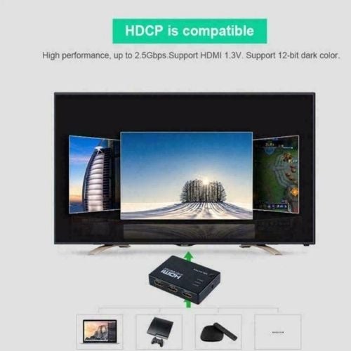 HDMI Switch Splitter Switcher Box 3 in 1 Out Monitor Supports 3D Full HD Remote