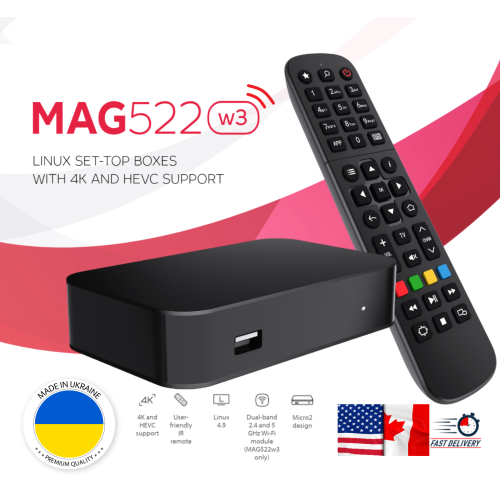 NEW 2022 Model MAG522W3 by INFOMIR MAG 522 W3 IPTV Set-Top-Box Built in wifi