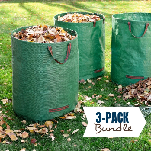 3-Pack 72 Gallons Garden Bag - Reusable Yard Waste Bags, Lawn Pool Garden Waste Bag, Gardening Bags, Leaf Bag Lawn Bags