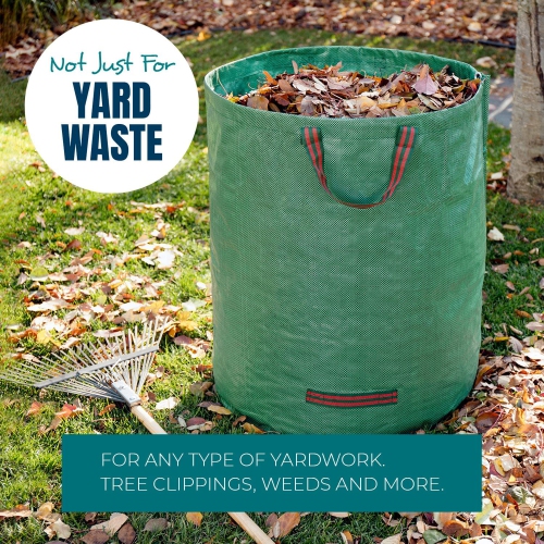 3-Pack 72 Gallons Garden Bag - Reusable Yard Waste Bags, Lawn Pool Garden Waste Bag, Gardening Bags, Leaf Bag Lawn Bags