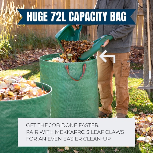 3-Pack 72 Gallons Garden Bag - Reusable Yard Waste Bags, Lawn Pool Garden Waste Bag, Gardening Bags, Leaf Bag Lawn Bags