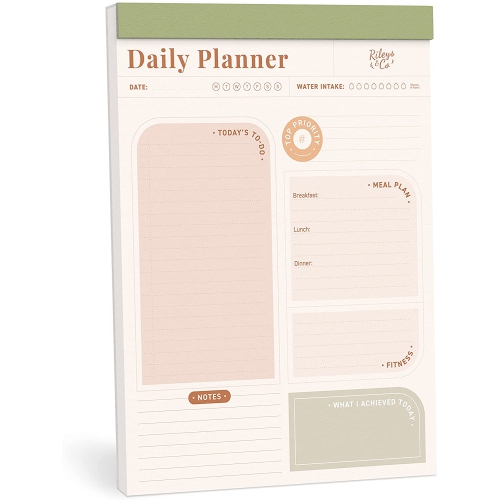 Rileys to Do List Planner Pad, Undated Planner, Daily Agenda, 8.5 x 11", To-Do Day Planner \w Tear-off Sheets, 50-Sheets Planner Calendar Pages Organizer