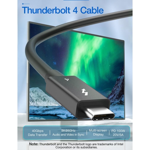 LaptopKing Thunderbolt 4 Cable 1.2M,4feet Supports 8K Display 40Gbps Data Transfer 100W Charging USB C to USB C Cable Sales