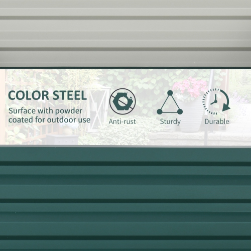 Jardinière surélevée en acier galvanisé de 4 x 4 x 1 pi Outsunny pour légumes, fleurs, herbes, vert