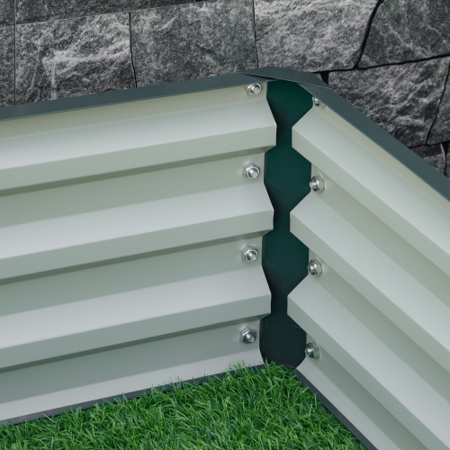 Jardinière surélevée en acier galvanisé de 4 x 4 x 1 pi Outsunny pour légumes, fleurs, herbes, vert