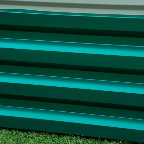 Outsunny 4' x 2' x 1' Raised Garden Bed, Galvanized Steel Planter Box for Vegetables, Flowers, Herbs, Green