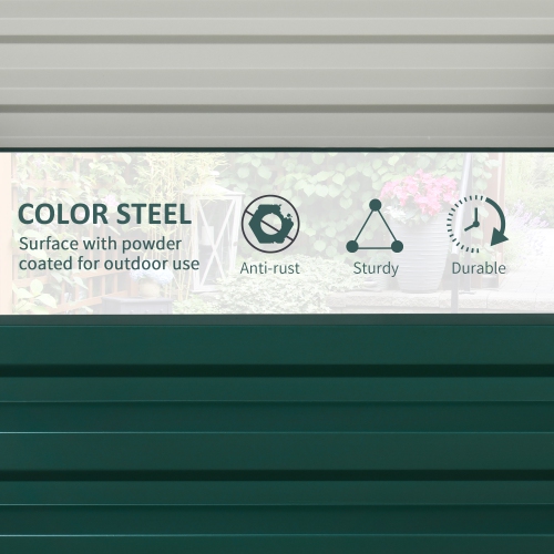 Outsunny 2' x 2' x 1' 2-Pieces Raised Garden Bed with Galvanised Steel Frame for Vegetables, Flowers, Herbs, Green