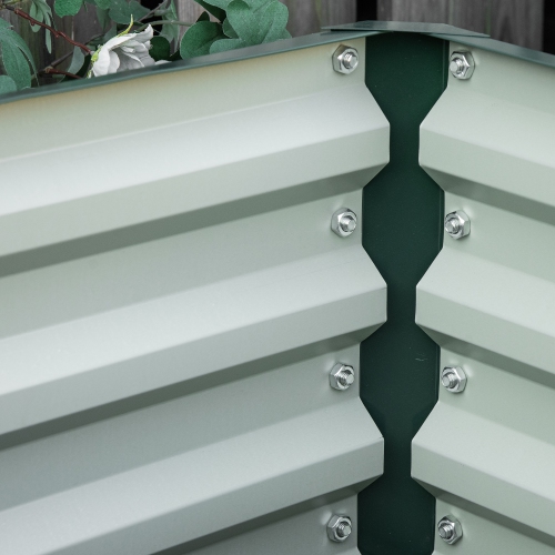 Outsunny 2' x 2' x 1' 2-Pieces Raised Garden Bed with Galvanised Steel Frame for Vegetables, Flowers, Herbs, Green