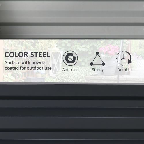 Outsunny 2' x 2' x 1' 2-Pieces Raised Garden Bed with Galvanised Steel Frame for Vegetables, Flowers, Herbs, Grey