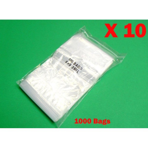 iMBAPrice Large Clear Reclosable ZipLock Ploy Bags(6" x 9" Inch) Case of 1000 Bags