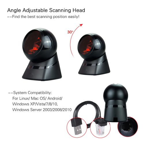 Desktop Laser Barcode Scanner for Supermarket, Retail, Convenience store in omnidirectional