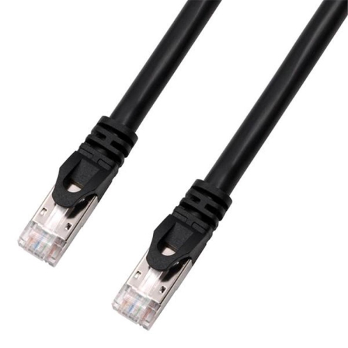 TechCraft - FTP Network Cable with Metal Connectors CAT8, Shielded, 35 Feet Length, Black