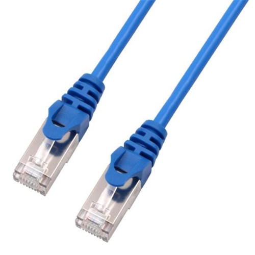 TechCraft - FTP Network Cable with Metal Connectors CAT8, Ultra-thin, Shielded, 15 Feet Length, Blue