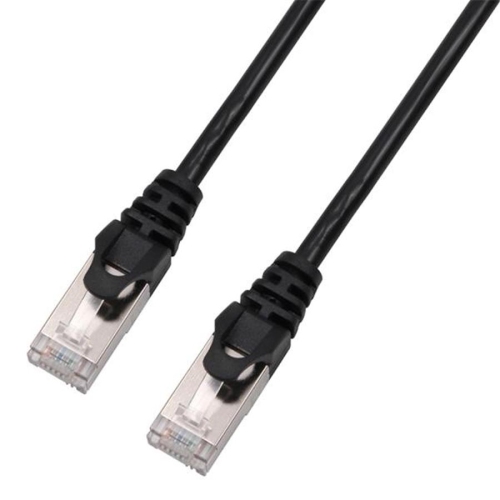 TECHCRAFT  - Ftp Network Cable With Metal Connectors Cat8, Ultra-Thin, Shielded, 2 Feet Length In Black