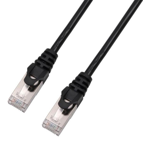 TECHCRAFT  - Ftp Network Cable With Metal Connectors Cat8, Ultra-Thin, Shielded, 0.5 Feet Length In Black