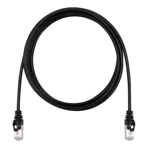 TechCraft - FTP Network Cable with Metal Connectors CAT8, Ultra-thin, Shielded, 0.5 Feet Length, Black