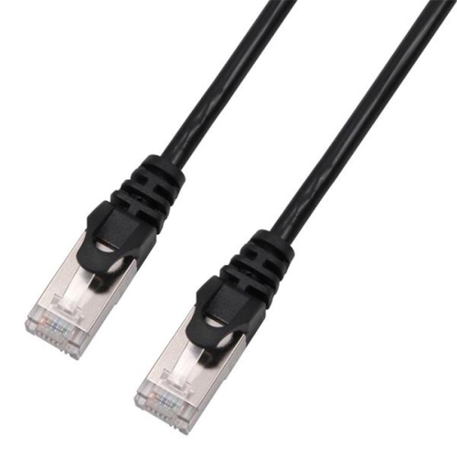 TechCraft - FTP Network Cable with Metal Connectors CAT8, Ultra-thin, Shielded, 10 Feet Length, Black