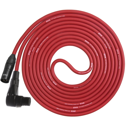 LyxPro - 15 Ft - Red - XLR Male to Right Angle Female Microphone Cable for professional Microphone & Devices