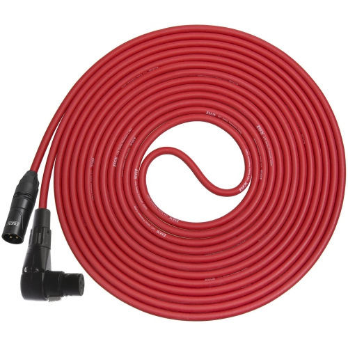 LyxPro - 15 Ft - Red - XLR Male to Right Angle Female Microphone Cable for professional Microphone & Devices
