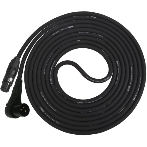 LyxPro 30 Feet Right Angle XLR Male to Female 3 Pin Mic Cord for Powered Speakers Audio Interface Professional Pro Audio Performance Camcorders DSLR