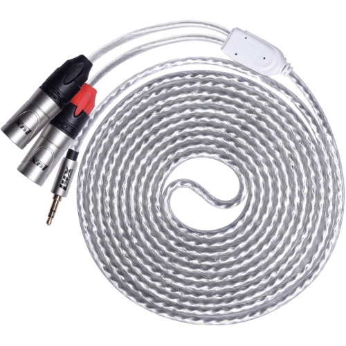LyxPro Y-Cable 3.5mm TRS Male to Dual XLR Male Stereo Audio Y-Splitter Adapter Cable - 10 Feet