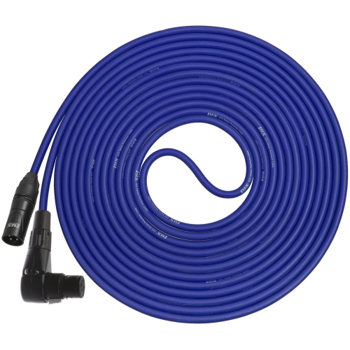 LyxPro - 25 Ft - Blue - XLR Male to Right Angle Female Microphone Cable for professional Microphone & Devices