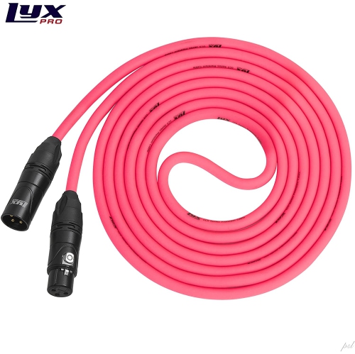 LyxPro Balanced XLR Cable Premium Series Microphone Cable, Speakers and Pro Devices Cable, 6 Feet- Pink