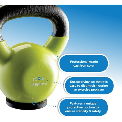 5Lbs Kettlebells - Professional Grade, Vinyl Coated, Cast Iron Weights