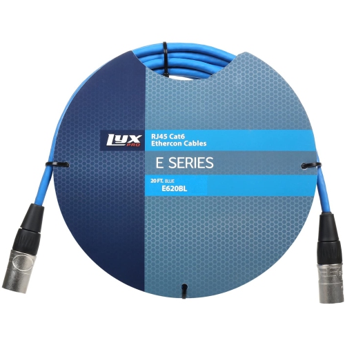 LyxPro CAT6 Shielded Ethercon RJ45 Cable - 10 Feet Blue