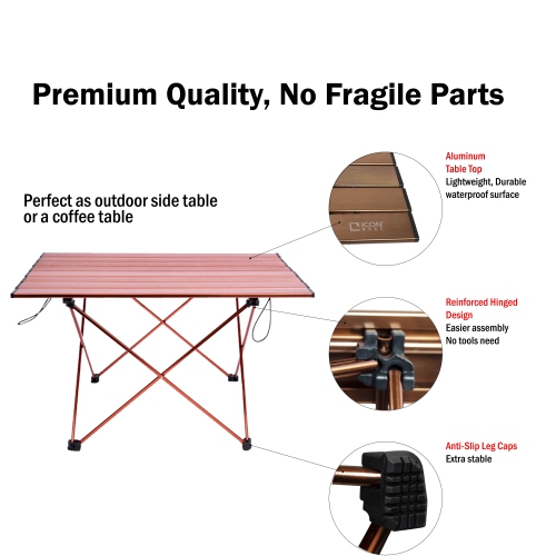 Table d’appoint de camping portative en aluminium d’Icon - Best