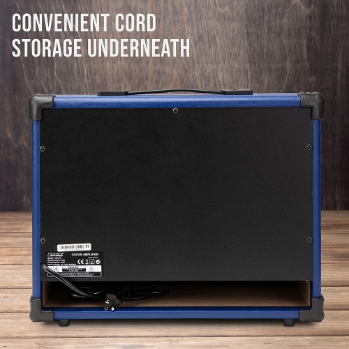 LyxPro 40 Watt Electric Guitar Amplifier | Combo Solid State Studio Amp with 8” 4-Ohm Speaker, Custom EQ Controls, Drive, Delay, ¼”