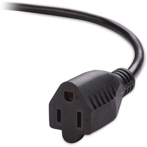 1ft 16AWG Heavy Duty (Power Extension Cord) Power Extension Cable 1 Feet (0.3 Meters) 3 Conductor (NEMA 5-15P to
