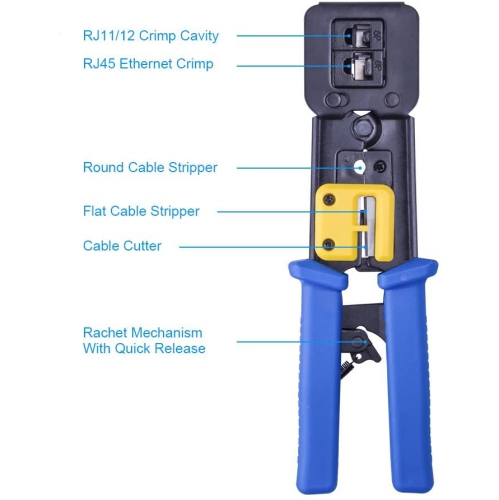 for RJ45 Crimp Tool Ethernet Connector CrimCutter Crimping Wire Cable StripStripping Blades for RJ45