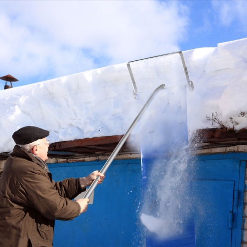20 pieds, surfaceuse à glace d'arrière-cour, pelle à toit en aluminium pour  enlever facilement la neige difficile à atteindre, outil de déneigement de  toit avec poignée allongée réglable