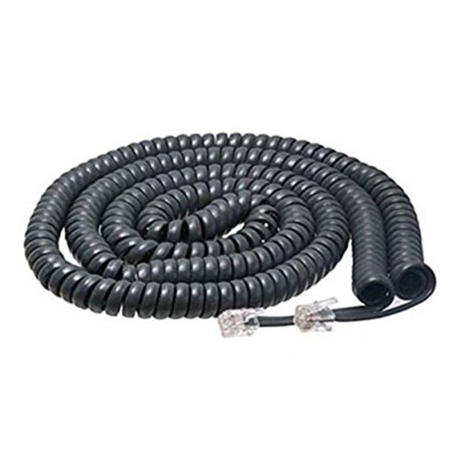 iMBAPrice Black Telephone headset cable - 3 to 25 Feet Heavy Duty Coiled Telephone  Handset Cord
