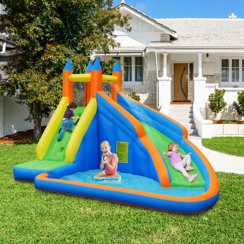 Costway Inflatable Slide Bouncer Jumper Bounce House & Water Slide with 480W Blower