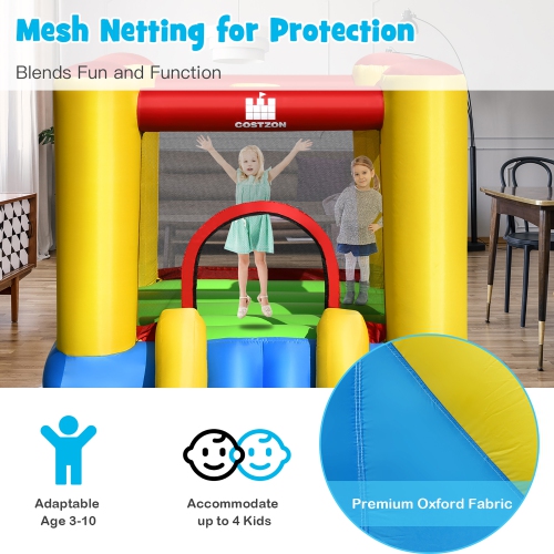 Costway Inflatable Slide Bouncer Jumper Bounce House & Water Slide with 480W Blower