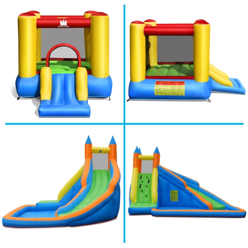 Costway Inflatable Slide Bouncer Jumper Bounce House & Water Slide with 480W Blower