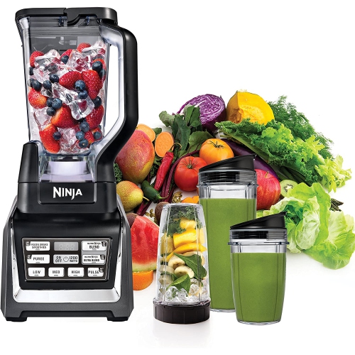 Nutri Ninja BL642 Personal and Countertop Blender with 1200-Watt Auto-iQ Base, 72-Ounce Pitcher, and 18, 24, and 32-Ounce Cups with Spout Lids