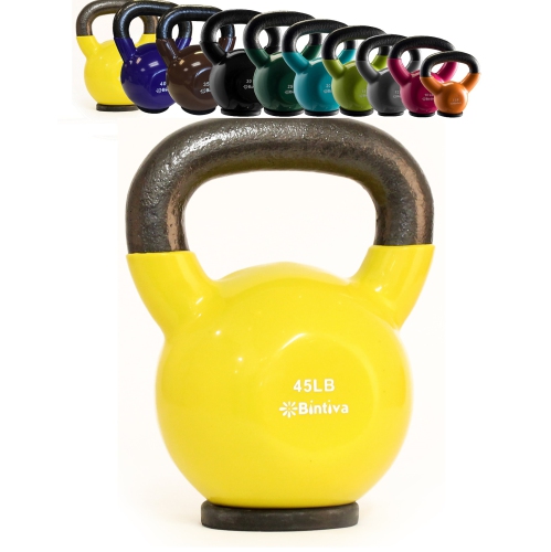 45Lbs Kettlebells - Professional Grade, Vinyl Coated, Cast Iron Weights