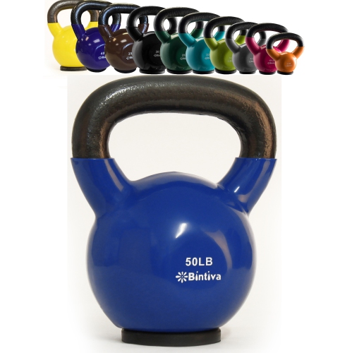 50Lbs Kettlebells - Professional Grade, Vinyl Coated, Cast Iron Weights