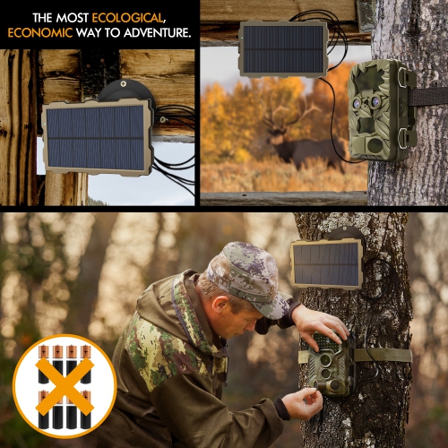 Solar Panel for Rexing H1, H1 Blackhawk, H2, H3, H6 Trail Camera - Black