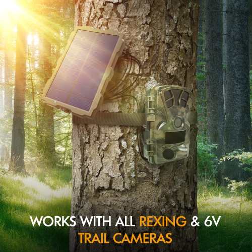 Solar Panel for Rexing H1, H1 Blackhawk, H2, H3, H6 Trail Camera - Black