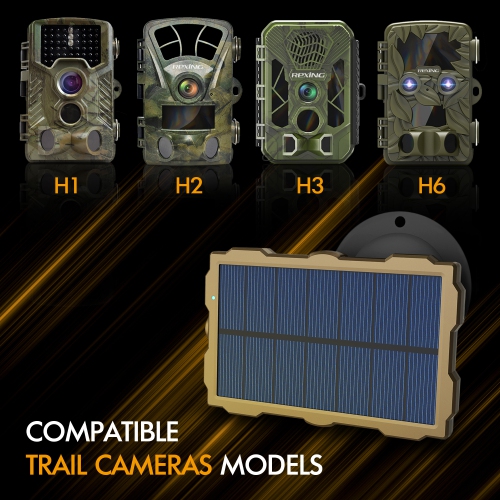 Solar Panel for Rexing H1, H1 Blackhawk, H2, H3, H6 Trail Camera - Black