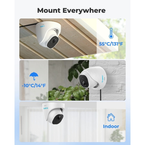 Reolink 5MP Outdoor POE Security Camera, IR Night Vision, Upgraded Smart Human/Vehicle Detection, Audio Record, IP66 Waterproof, Support Google