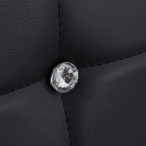 HOMCOM Modern Dining Chairs Set of 4, Upholstered Faux Leather Kitchen Chairs with Crystal Tufting and Metal Legs for Living Room, Dining Room,